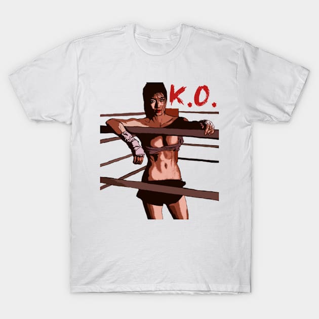 Knockout Female Boxer T-Shirt by DravenWaylon